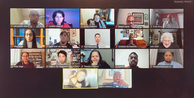 screen capture of the first virtual convening in December